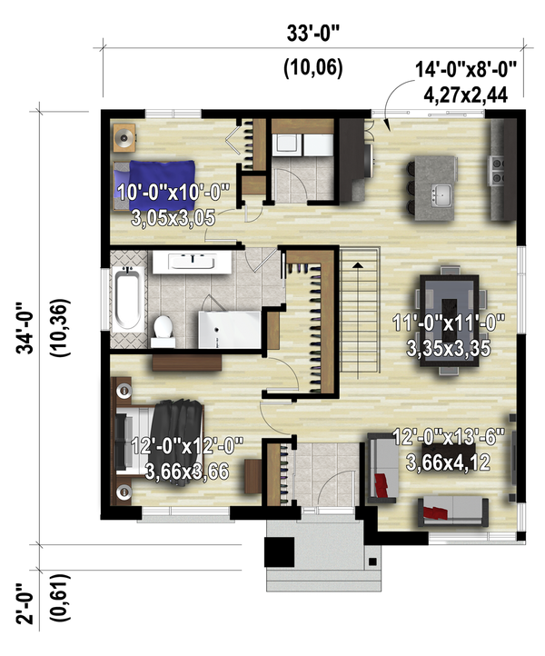 Contemporary Floor Plan - Main Floor Plan #25-4453