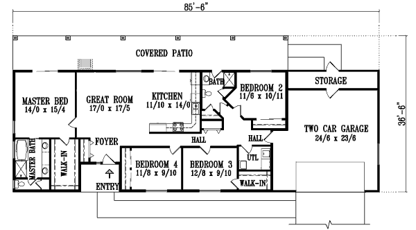Dream House Plan - Adobe / Southwestern Floor Plan - Main Floor Plan #1-1337