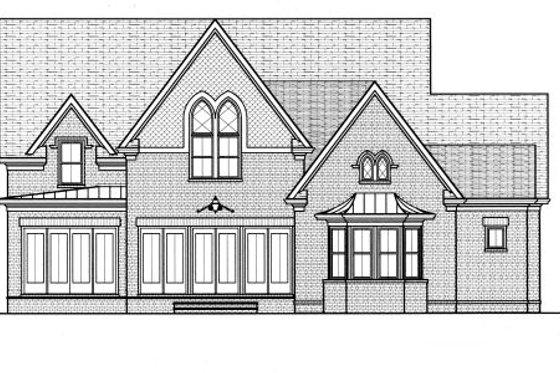 Exterior - Rear Elevation for Colonial House Plan #413-825 - 4 bed, 3.5 bath