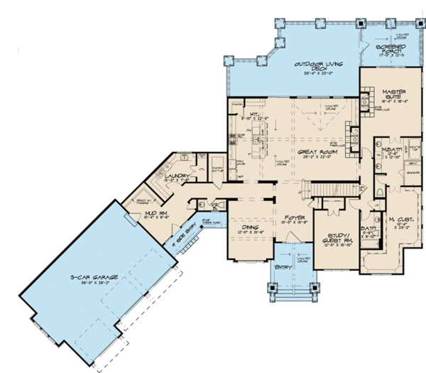 House Design - Farmhouse Floor Plan - Main Floor Plan #923-119