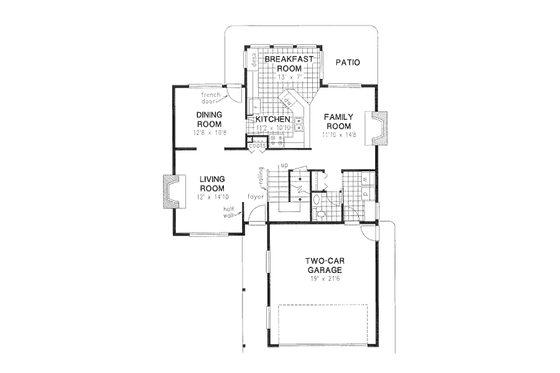 Floor Plan - Main Floor for Traditional House Plan #18-9108 - 4 bed, 2.5 bath