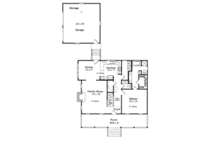 Floor Plan - Main Floor for Cabin House Plan #41-174 - 3 bed, 2.5 bath