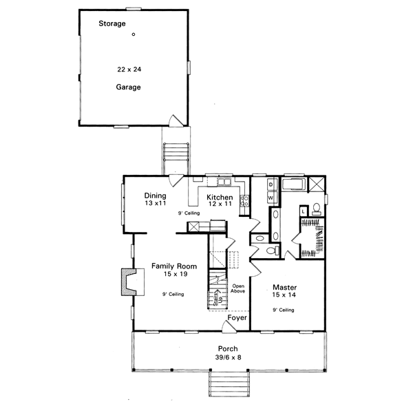 Cabin Floor Plan - Main Floor Plan #41-174