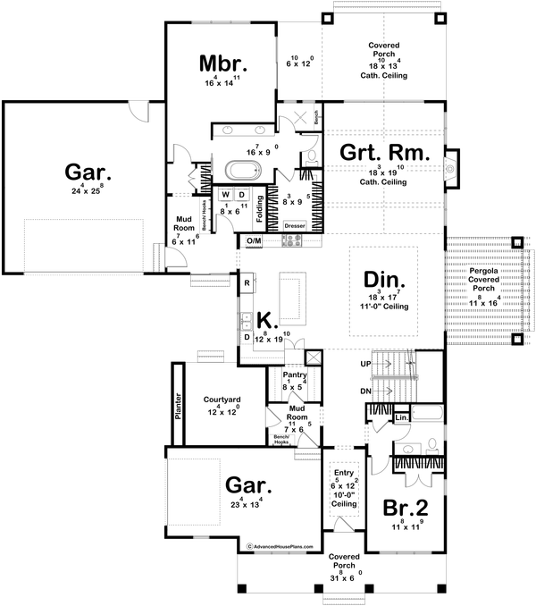 House Plan Design - Traditional Floor Plan - Main Floor Plan #455-629