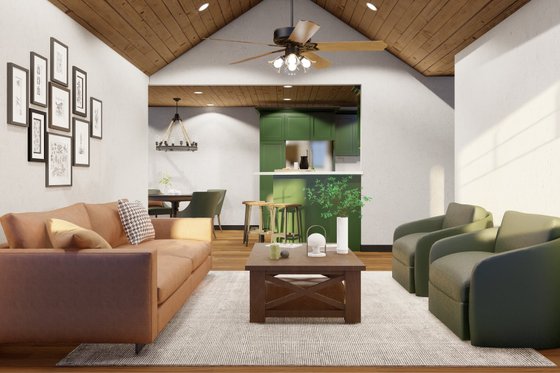 Interior - Family Room 1 for Craftsman House Plan #17-2258 - 3 bed, 2 bath