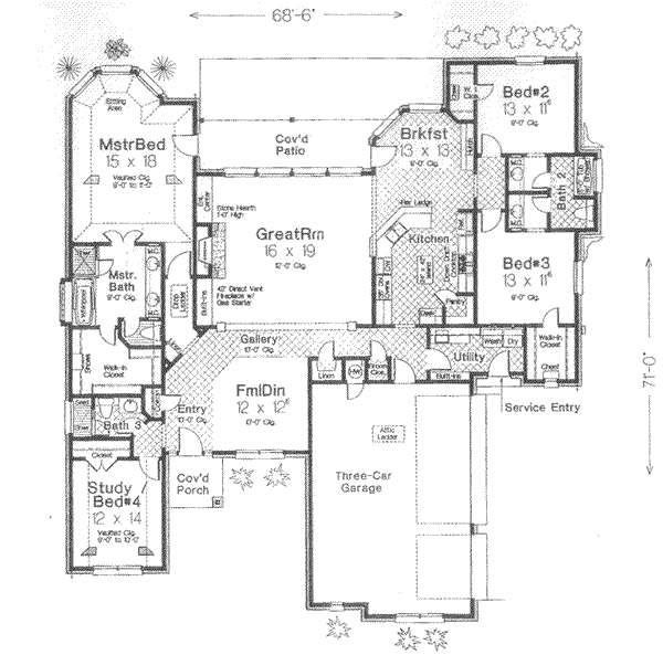 European Floor Plan - Main Floor Plan #310-384