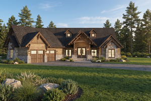 House Blueprint - Exterior - Front Elevation for Craftsman House Plan #923-512 - 5 bed, 4.5 bath