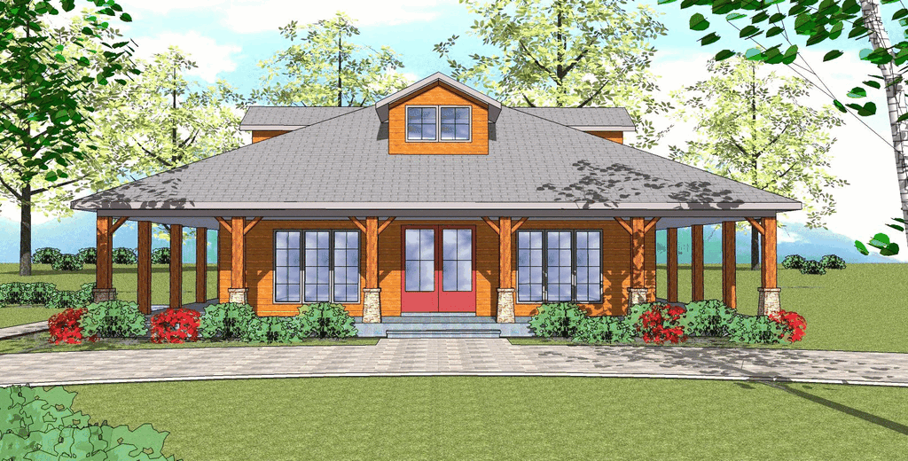 Southern Style House Plan - 1 Beds 1.5 Baths 2500 Sq/Ft Plan #8-266