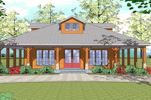 Southern Exterior - Front Elevation Plan #8-266