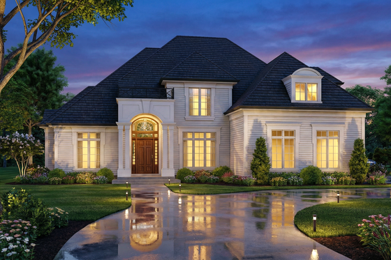 Exterior - Front Elevation 3 for Colonial House Plan #119-132 - 4 bed, 2.5 bath
