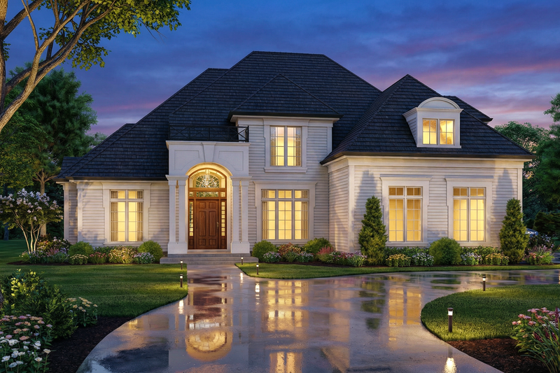 House Plan Design - Exterior - Front Elevation 3 for Colonial House Plan #119-132 - 4 bed, 2.5 bath
