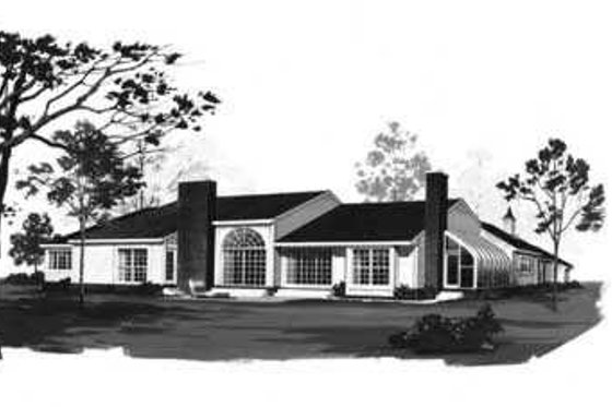 Exterior - Rear Elevation for Traditional House Plan #72-159 - 3 bed, 2.5 bath