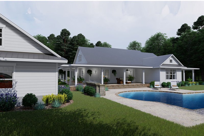 Dream House Plan - Exterior - Rear Elevation for Farmhouse House Plan #120-254 - 3 bed, 2 bath