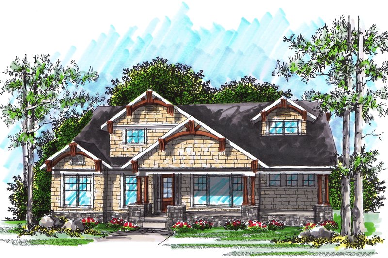 Home Plan - Exterior - Other Elevation 1 for Craftsman House Plan #70-1040 - 2 bed, 2.5 bath