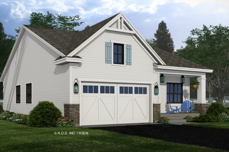 Architectural House Design - Exterior - Front Elevation 5 for Farmhouse House Plan #51-1332 - 3 bed, 2 bath