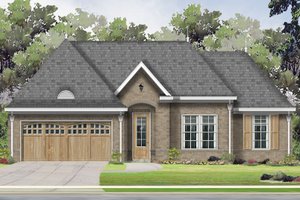 Exterior - Front Elevation for European House Plan #424-402 - 3 bed, 2 bath