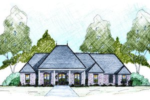 European Exterior - Front Elevation Plan #36-487