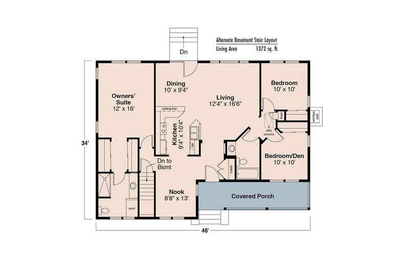 House Plan Design - Floor Plan - Other Floor for Farmhouse House Plan #124-300 - 3 bed, 2 bath
