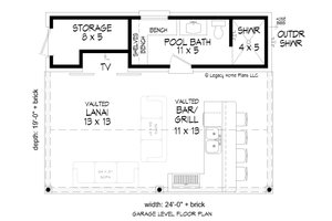 Floor Plan - Main Floor for Country House Plan #932-185, 1 bath