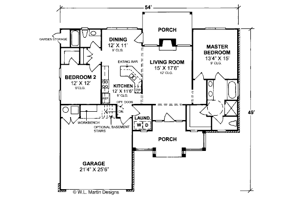 House Plan Design - Traditional Floor Plan - Main Floor Plan #20-376