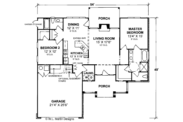 Architectural House Design - Traditional Floor Plan - Main Floor Plan #20-376