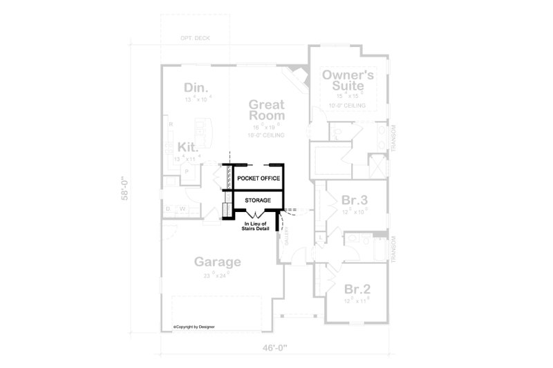 Home Plan - Floor Plan - Other Floor for Ranch House Plan #20-2312 - 3 bed, 2 bath