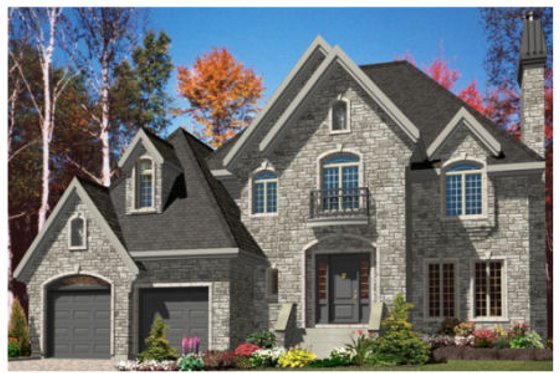 Exterior - Front Elevation for European House Plan #138-246 - 3 bed, 2.5 bath