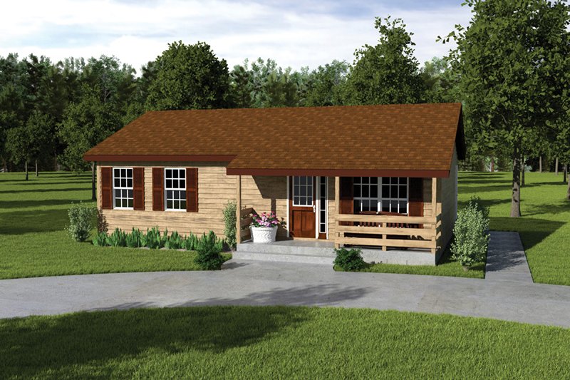 Cottage Style House Plan - 2 Beds 1 Baths 864 Sq/Ft Plan #57-220