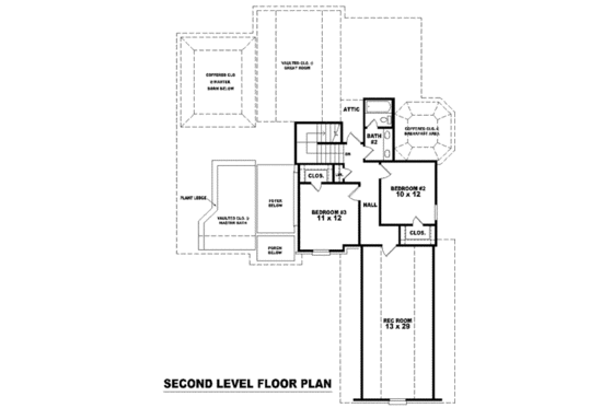 Floor Plan - Upper Floor for European House Plan #81-1159 - 3 bed, 2.5 bath