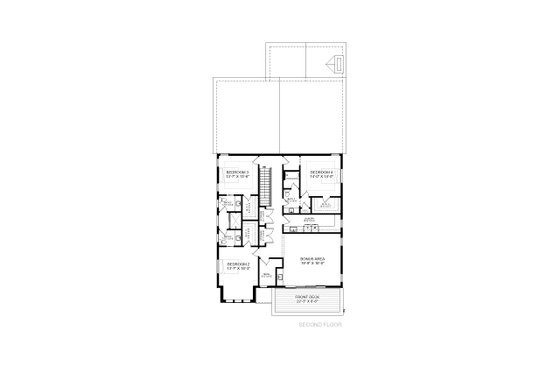 Floor Plan - Upper Floor for Contemporary House Plan #1085-6 - 5 bed, 4.5 bath