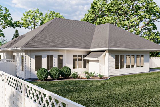 Exterior - Rear Elevation for Traditional House Plan #455-121 - 3 bed, 2 bath