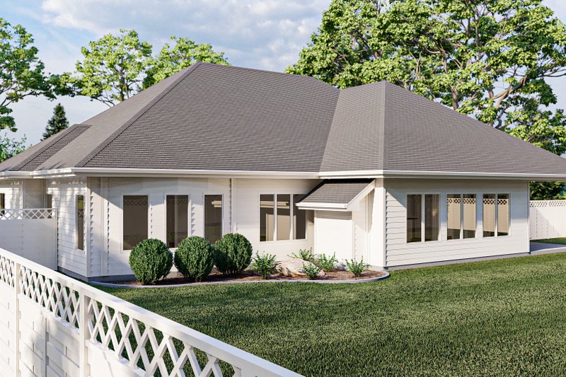 Architectural House Design - Exterior - Rear Elevation for Traditional House Plan #455-121 - 3 bed, 2 bath