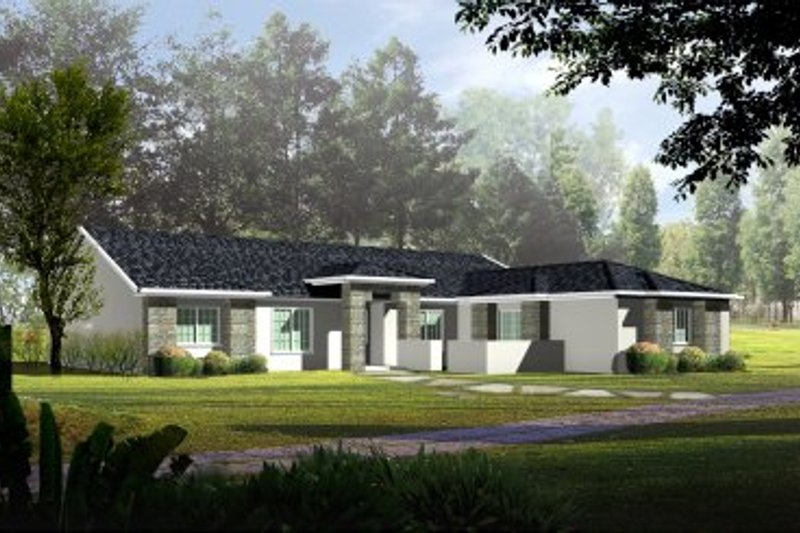 Dream House Plan - Adobe / Southwestern Exterior - Front Elevation Plan #1-462