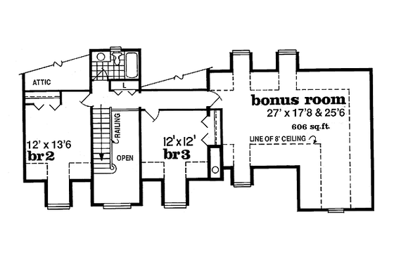 Floor Plan - Upper Floor for Traditional House Plan #47-273 - 3 bed, 2.5 bath