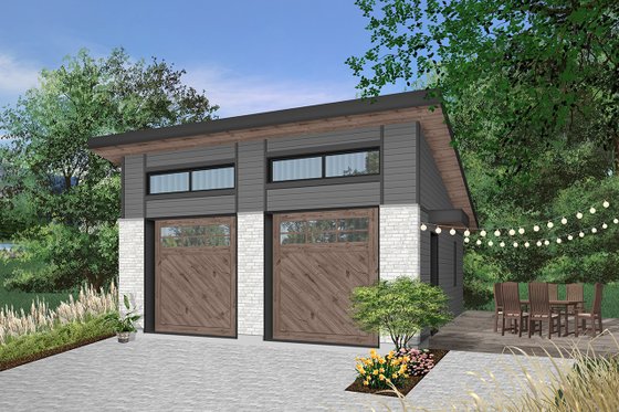 Exterior - Front Elevation 4 for Contemporary House Plan #23-2636, 0 bath