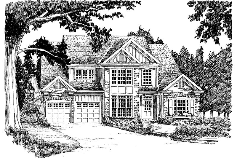 Home Plan - Exterior - Front Elevation 3 for European House Plan #927-597 - 4 bed, 3 bath