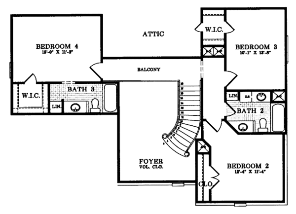 Dream House Plan - Mediterranean Floor Plan - Upper Floor Plan #952-23
