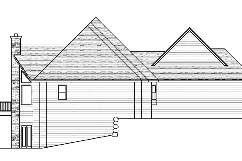 Home Plan - Exterior - Rear Elevation for Ranch House Plan #51-673 - 3 bed, 2.5 bath