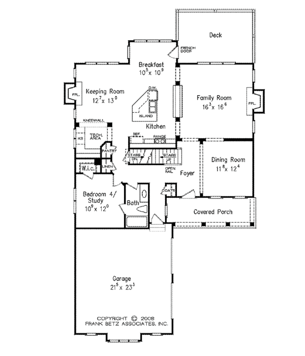 House Design - Country Floor Plan - Main Floor Plan #927-937