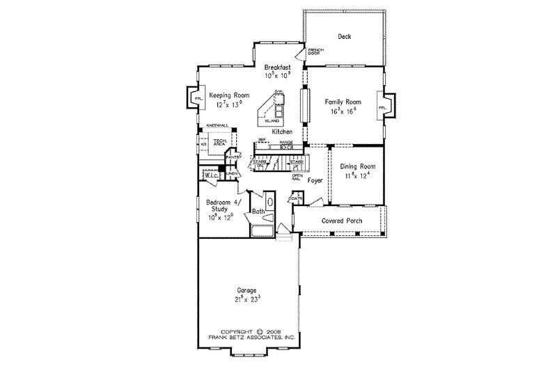 Home Plan - Floor Plan - Main Floor for Country House Plan #927-937 - 4 bed, 3 bath