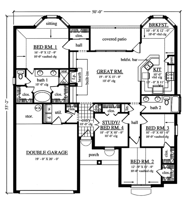 House Plan Design - Country Floor Plan - Main Floor Plan #42-701