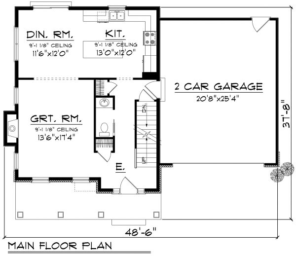 Architectural House Design - Traditional Floor Plan - Main Floor Plan #70-1160