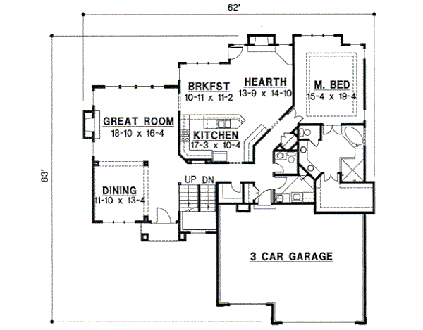 Traditional Floor Plan - Main Floor Plan #67-491
