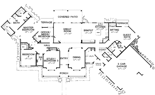 Architectural House Design - Country Floor Plan - Main Floor Plan #472-200