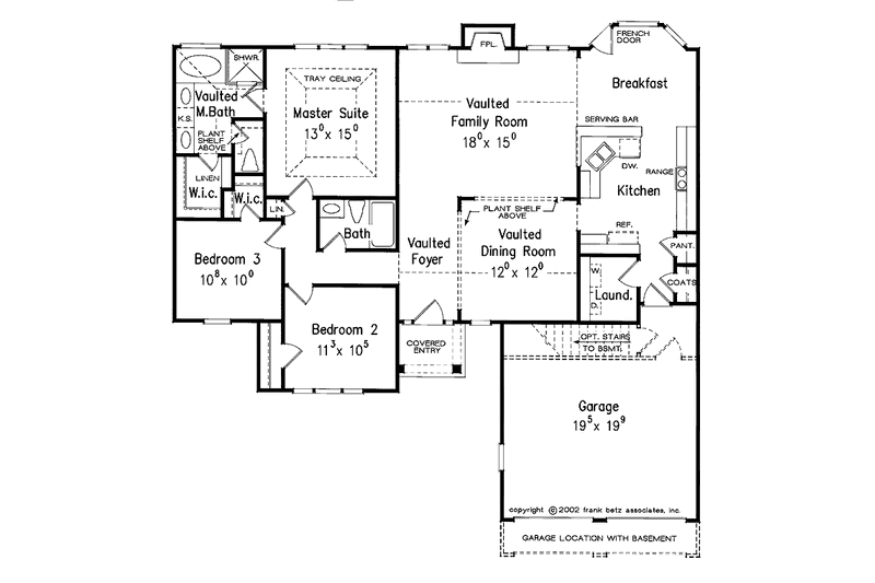 Home Plan - Floor Plan - Main Floor for European House Plan #927-746 - 3 bed, 2 bath