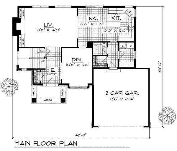 Architectural House Design - Traditional Floor Plan - Main Floor Plan #70-289
