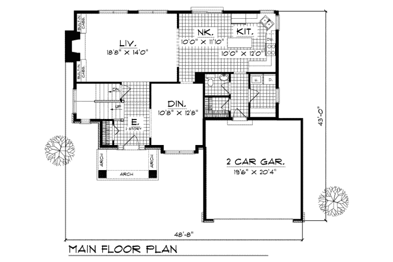 Dream House Plan - Floor Plan - Main Floor for Traditional House Plan #70-289 - 4 bed, 2.5 bath