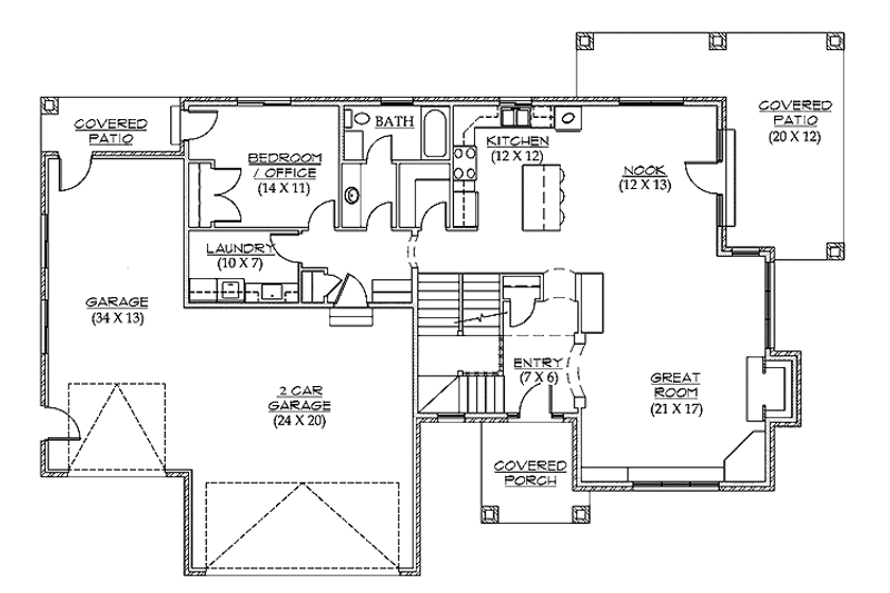 Dream House Plan - Floor Plan - Main Floor for Country House Plan #945-41 - 4 bed, 3 bath
