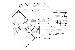 Floor Plan - Main Floor for Craftsman House Plan #54-528 - 4 bed, 3.5 bath