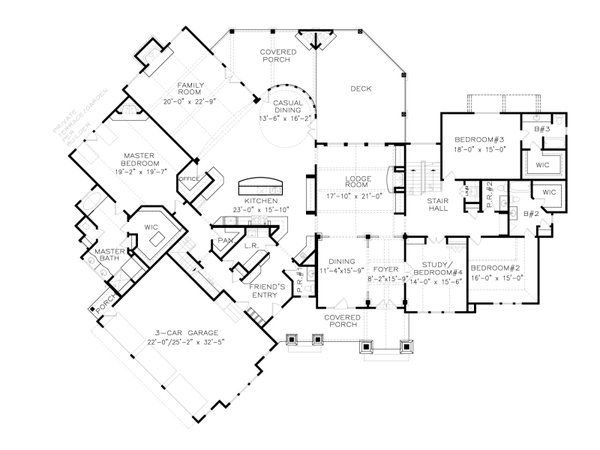 Home Plan - Craftsman Floor Plan - Main Floor Plan #54-528